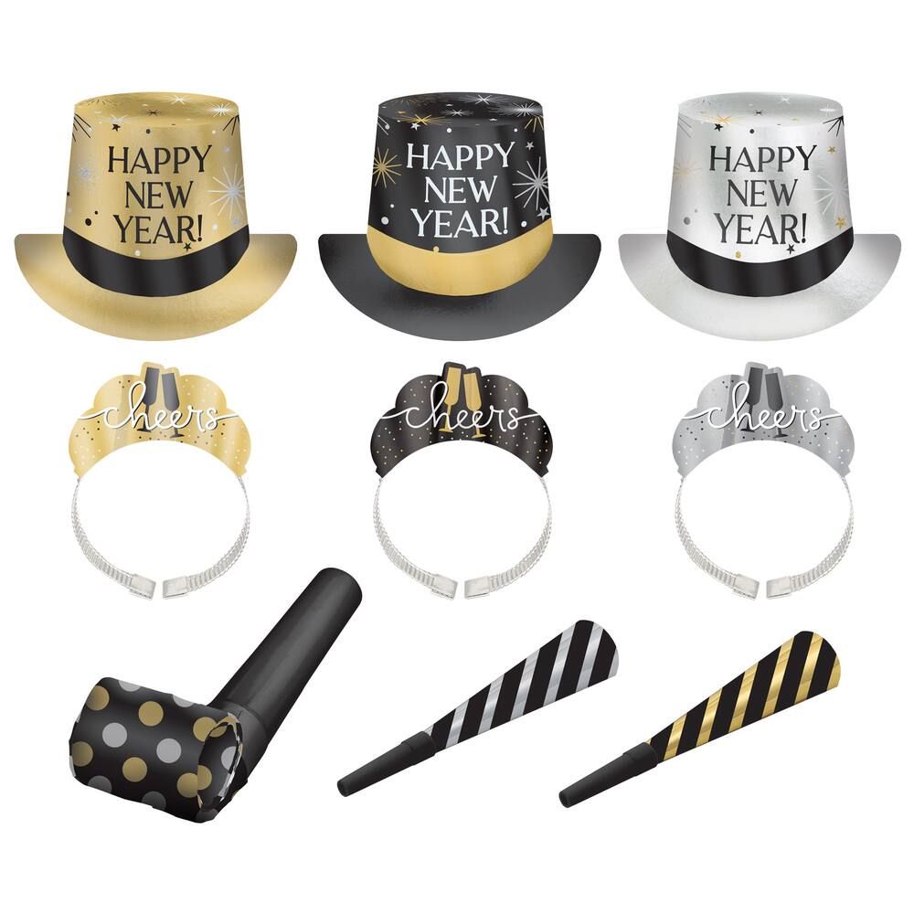 Party Centre - New Years Eve Party Kits W/ Hats For 10 People - 20pcs