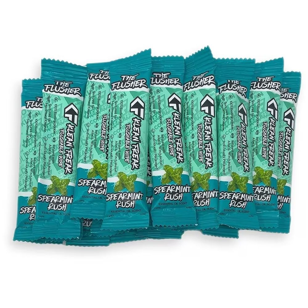 Klean Freak - The Flusher Wipes - Spearmint Rush - 100 Pcs