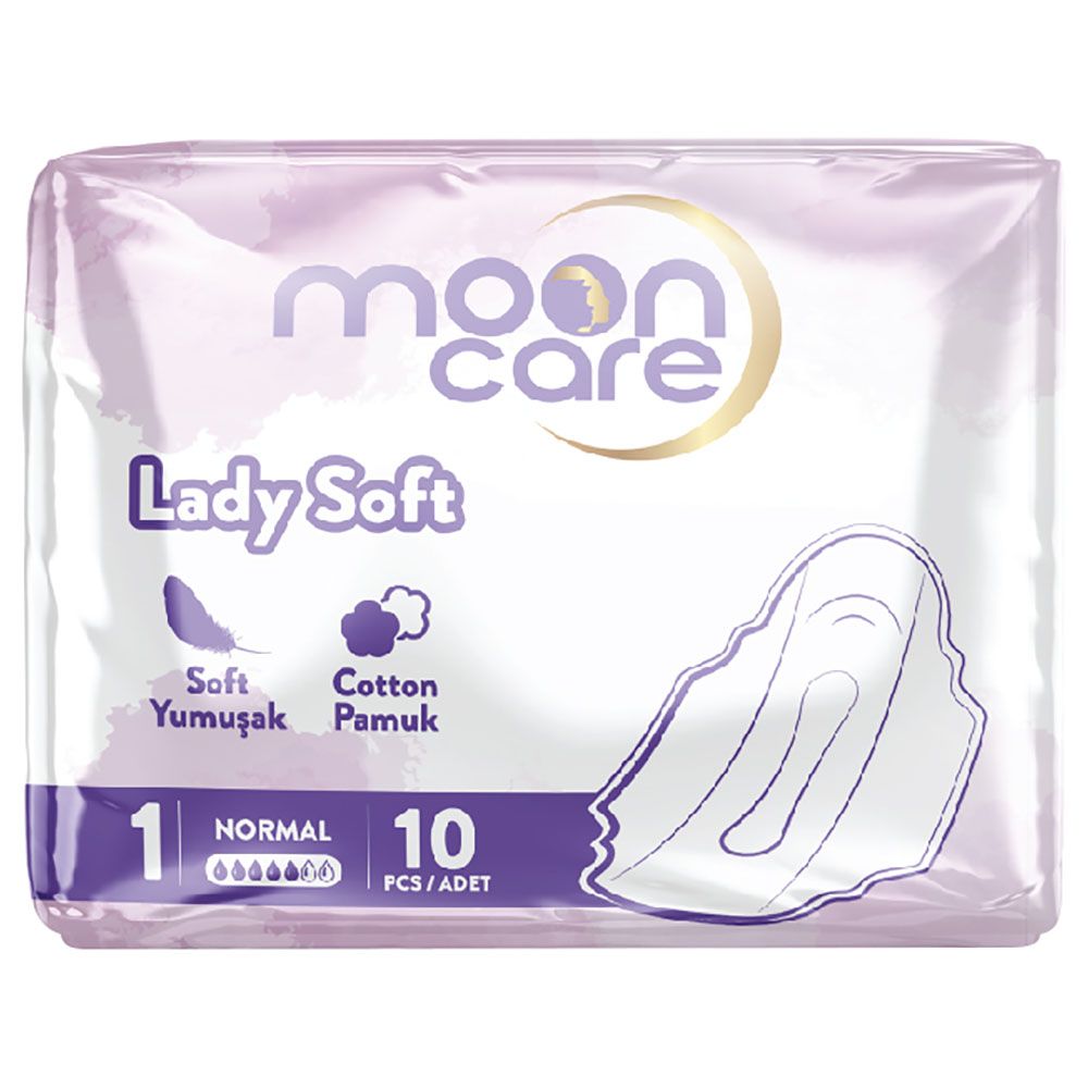 Moon Care - Lady Soft Sanitary Napkin - Normal - White - 10pcs