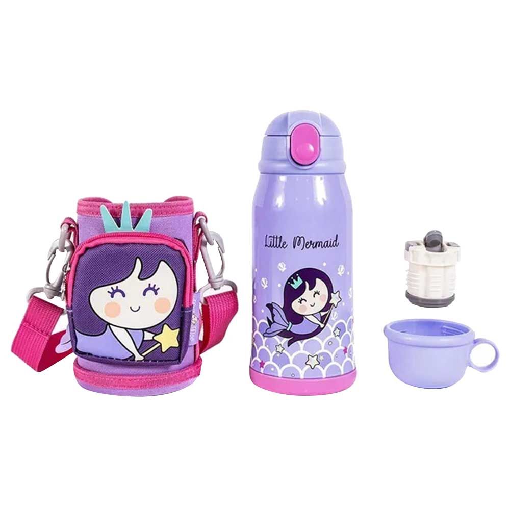 Milk&Moo - Stainless Steel Water Bottle w/ Mermaid Bag - 550 ml