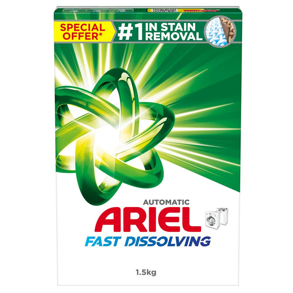 Ariel - Automatic Fast Dissolving Laundry Detergent Powder - 1.5 Kg