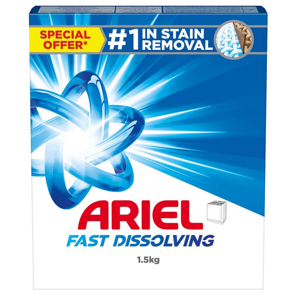 Ariel - Laundry Fast Dissolving Detergent Powder - 1.5 Kg