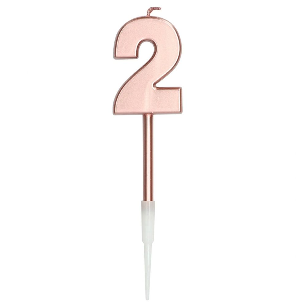 Folat - Number 2 Metallic Candle - Rose Gold