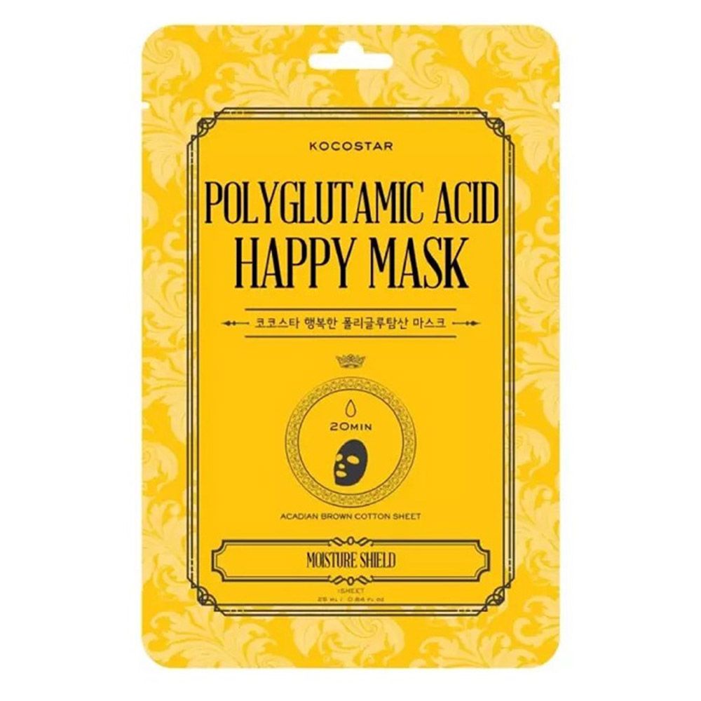 Kocostar - Polyglutamic Acid Happy Mask Facial Sheet - 23 ml