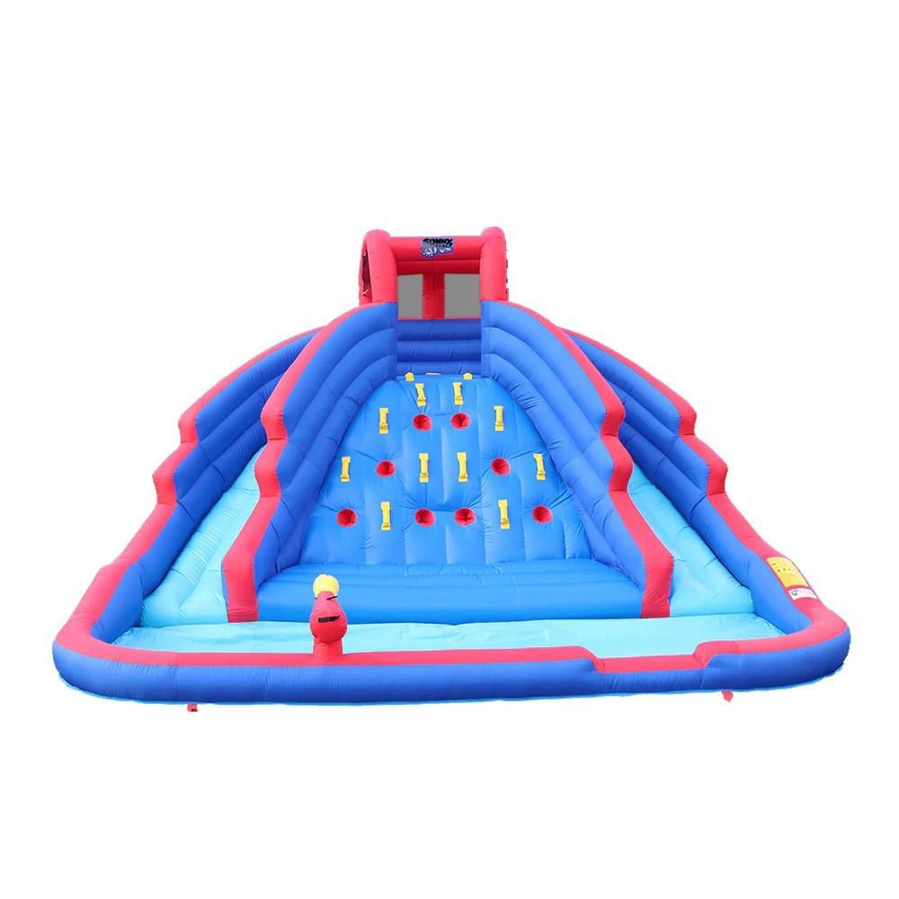 Megastar - Inflatable Niagra Waterfall Park With Climbing Wall And Dual Slides - Blue