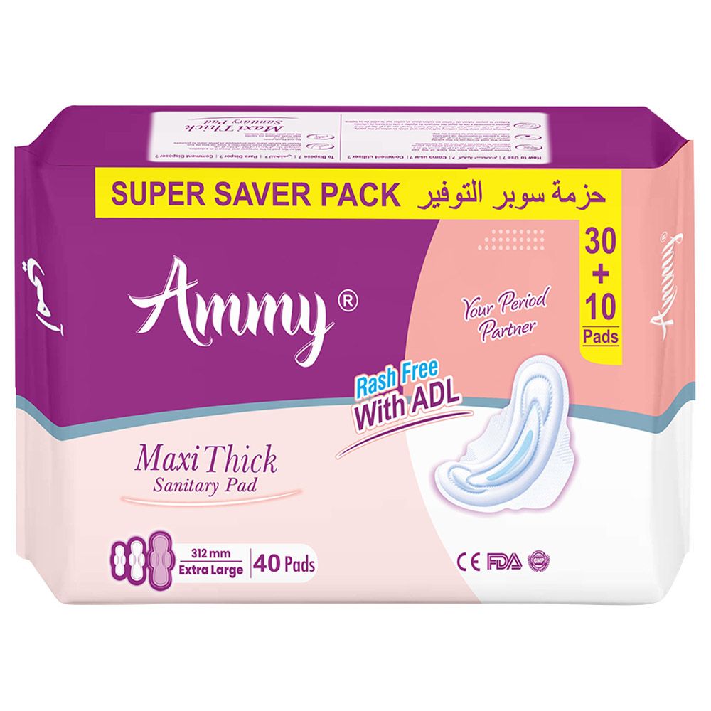 Ammy - Maxi Thick Sanitary Pad XL - 40pcs