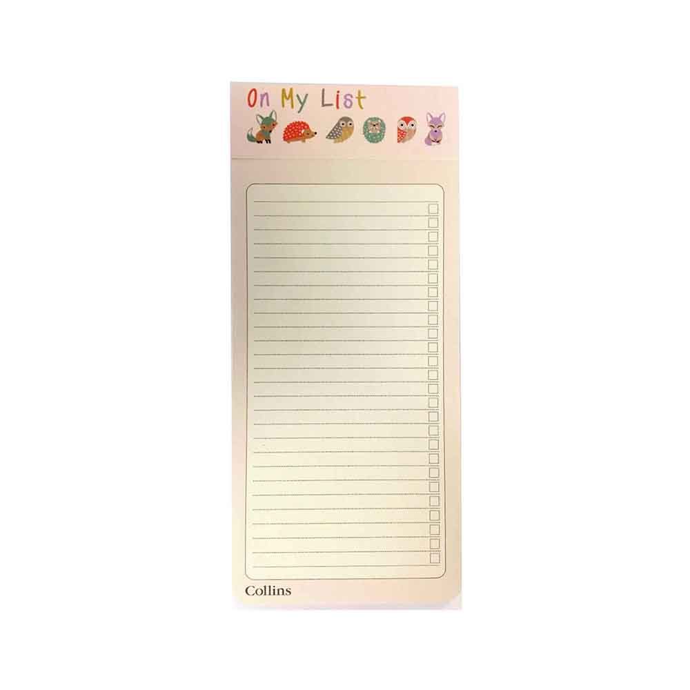 Collins - Woodland To Do List Notepad With Magnetic Strip - Light Pink