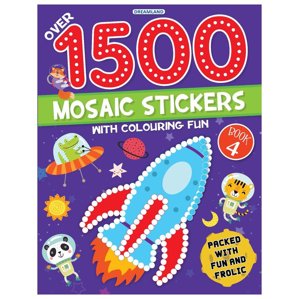 1500 Mosaic Stickers Book 4 With Colouring Fun