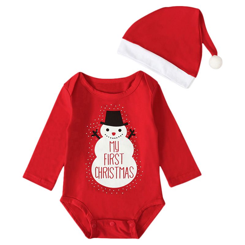 Sugar Rush - My First Christmas Romper With Hat - Red