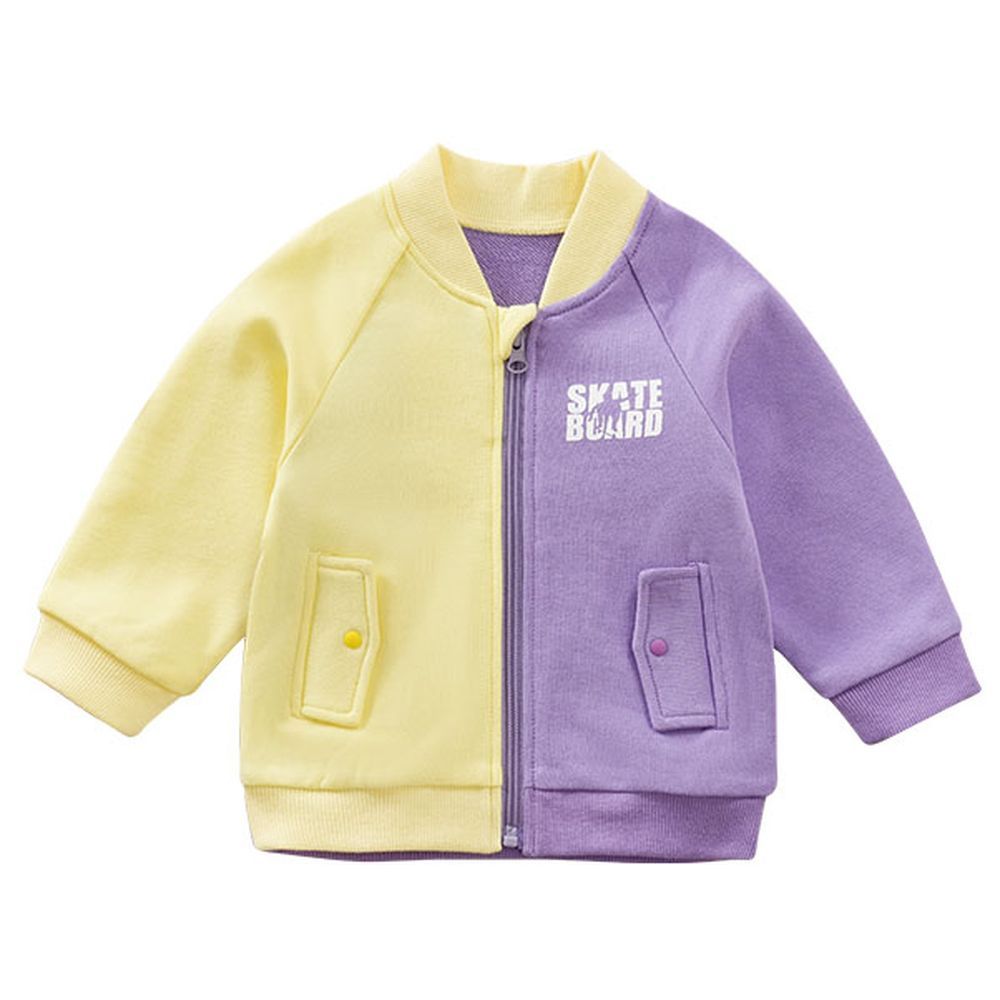 Sugar Rush - Colorblocked Full Sleeves Zipper Jacket - Purple