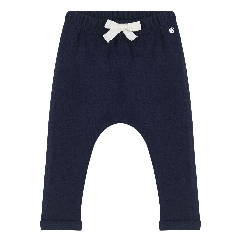 Petit Bateau - Babies Thick Striped Jersey Trousers - Blue