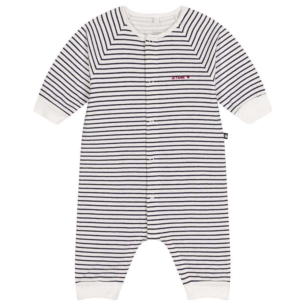 Petit Bateau - Baby's Stripy Tube Knit Jumpsuit - White/Blue