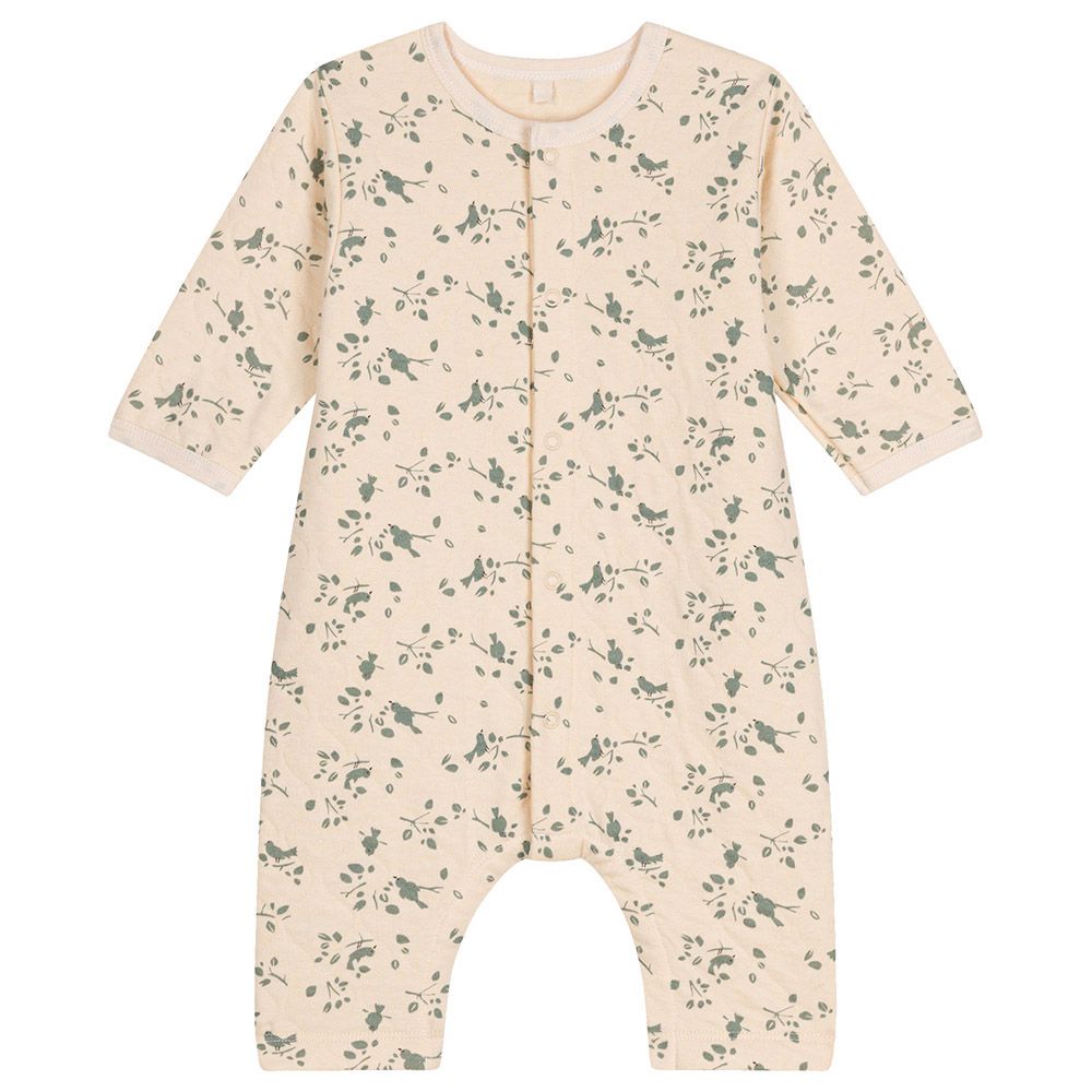 Petit Bateau - Baby's Quilted Tube Knit Jumpsuit - Beige