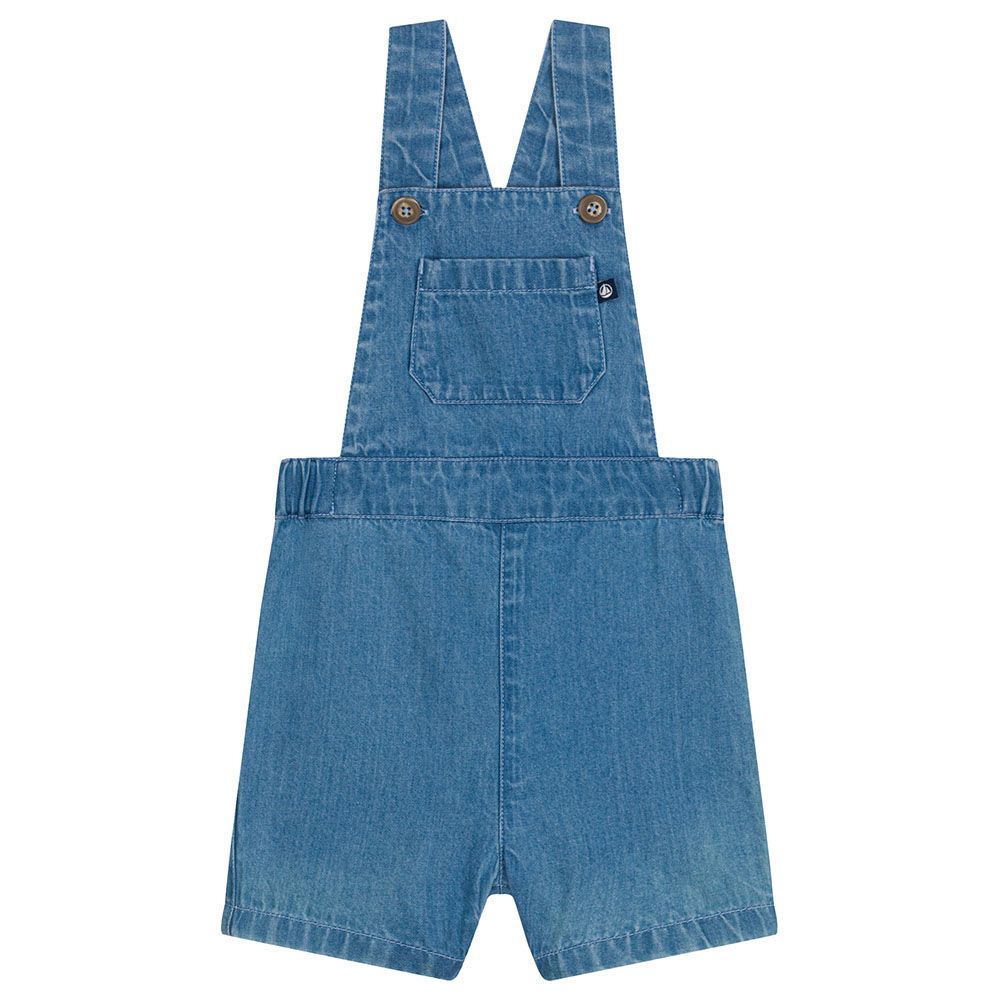 Petit Bateau - Baby's Light Denim Short Dungaree - Blue