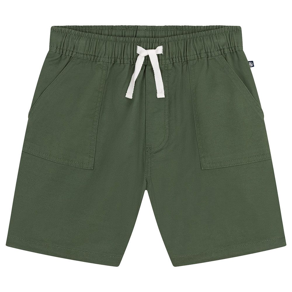 Petit Bateau - Boy's Cotton And Linen Twill Shorts - Green