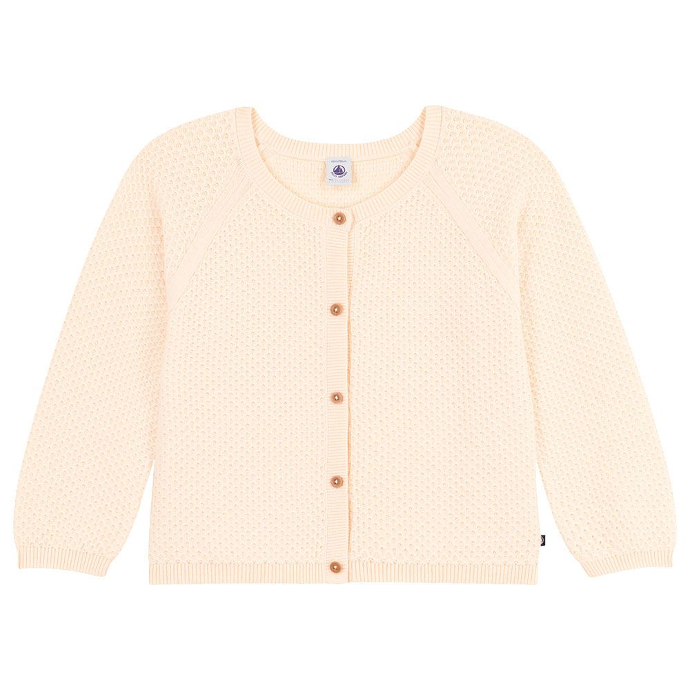 Petit Bateau - Girl's Cotton Cardigan - Ecru