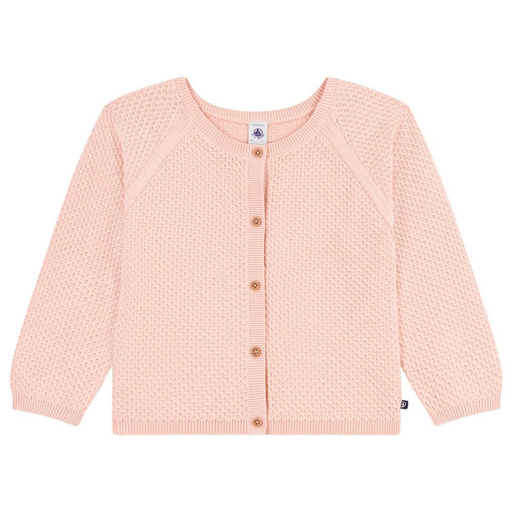 Petit Bateau - Girl's Cotton Cardigan - Pink