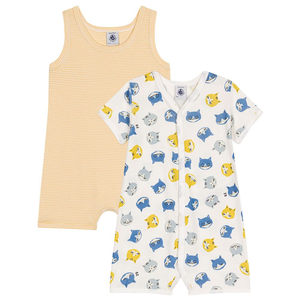 Petit Bateau - 2pc-Set - Babies' Cotton Playsuits