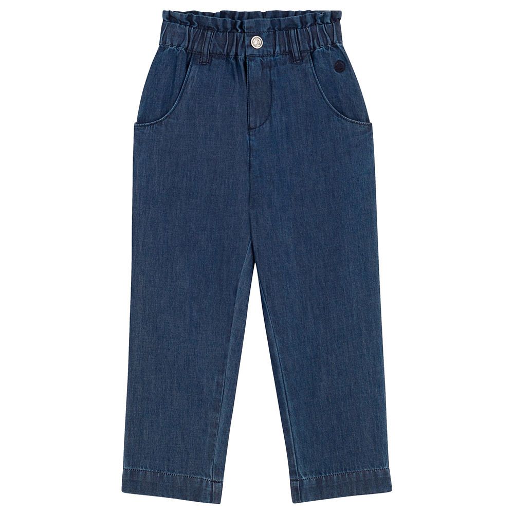 Petit Bateau - Girl's Lightweight Straight-Fit Denim Trousers - Blue