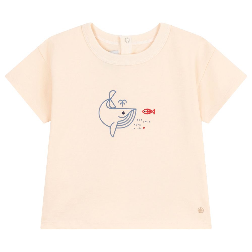 Petit Bateau - Baby's Short Sleeves Lightweight Jersey T-Shirt - Ecru