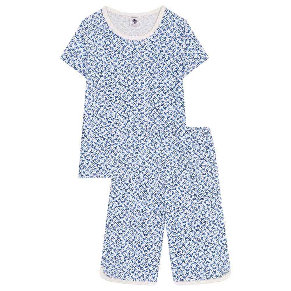 Petit Bateau - Children's Floral Print Cotton Capri Pyjama Set