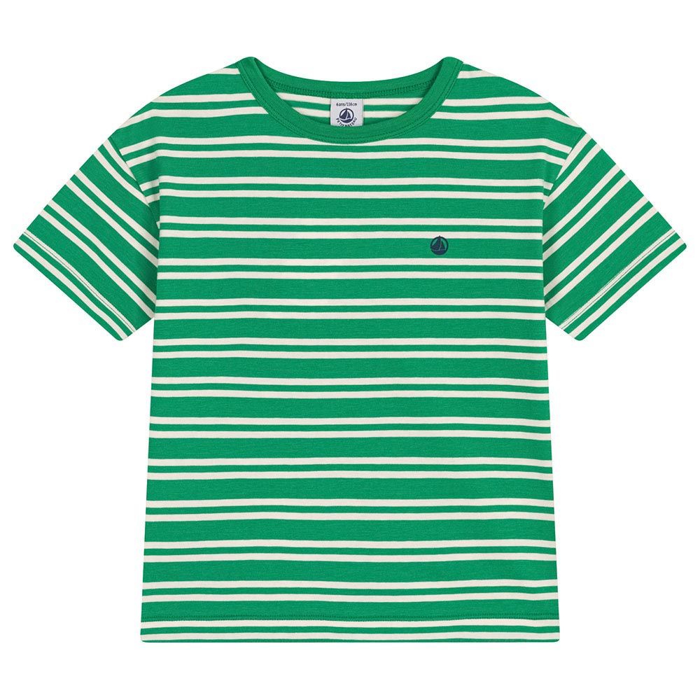 Petit Bateau - Boy's Stripy Jersey T-Shirt - Green