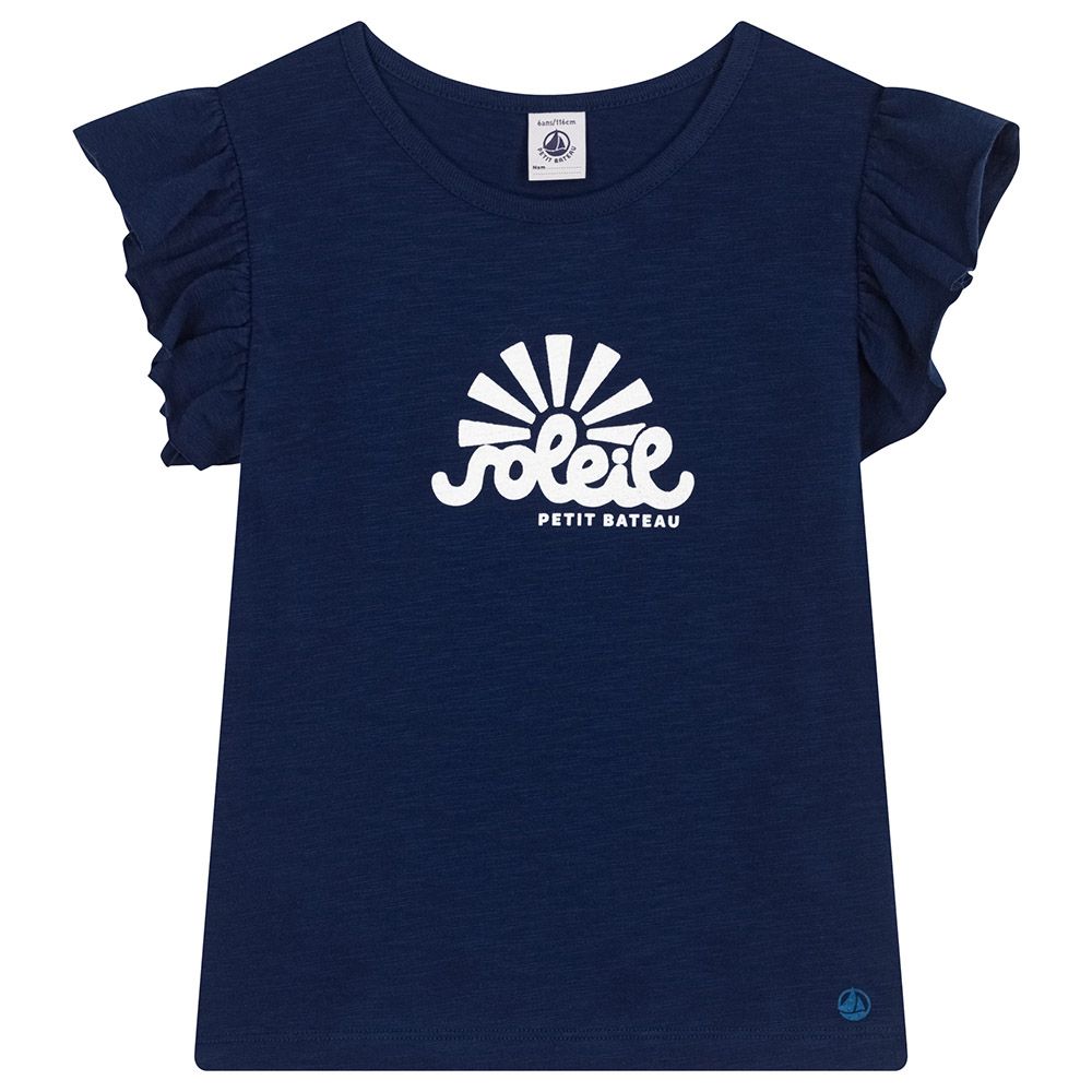 Petit Bateau - Girls' Slub Jersey T-Shirt - Blue