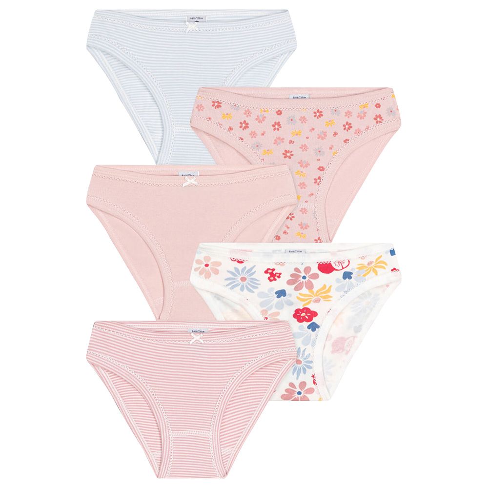 Petit Bateau - 5pc-Set - Girl's Floral Cotton Knickers