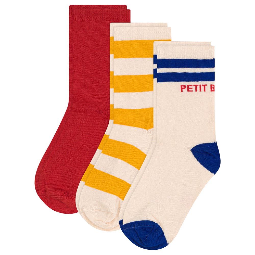 Petit Bateau - 3pc-Set - Children's Stripy Cotton Socks