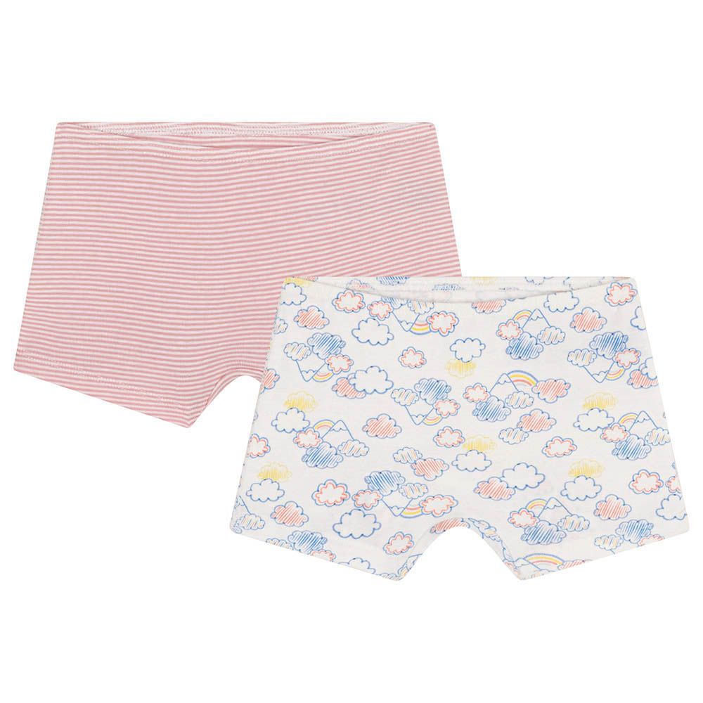 Petit Bateau - 2pc-Set - Girl's Rainbow Print Cotton Hipsters