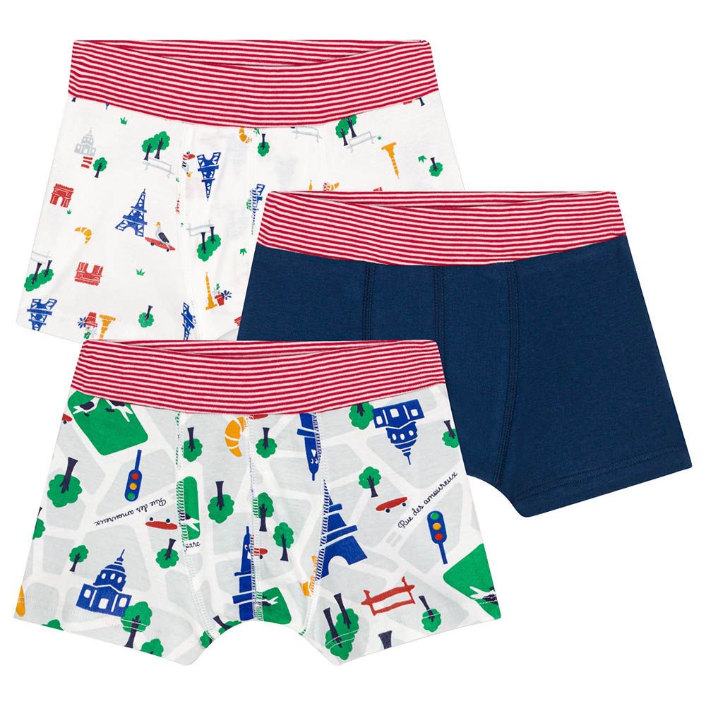 Petit Bateau - 3pc-Set - Boy's Cotton Paris Boxers