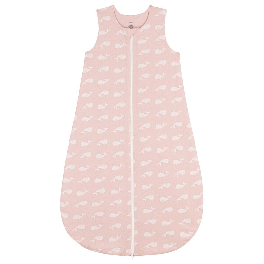 Petit Bateau - Cotton Pink Whale Sleeping Bag - White/Pink