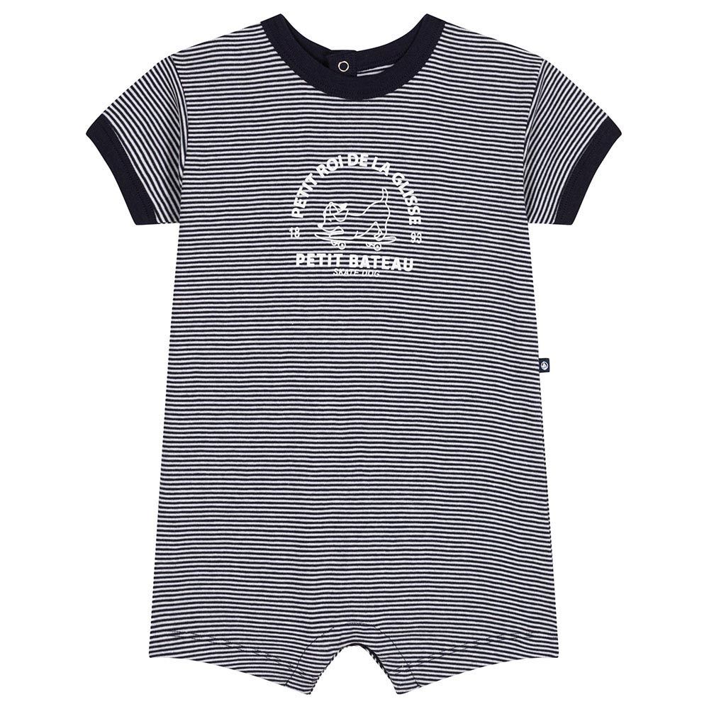 Petit Bateau - Baby's Jersey Playsuit - Blue/White