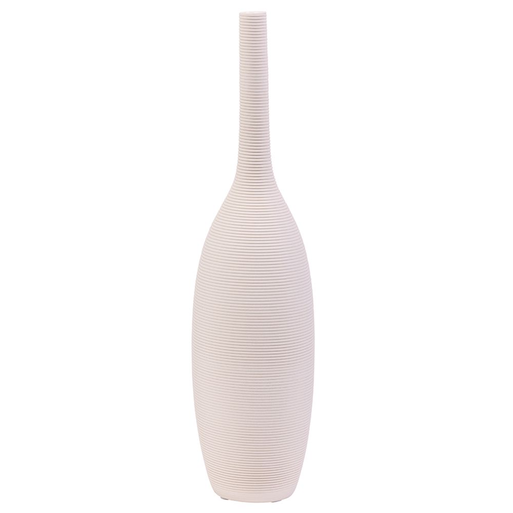 A'ish Home - Ceramic Tall Wrinkle Vase - White