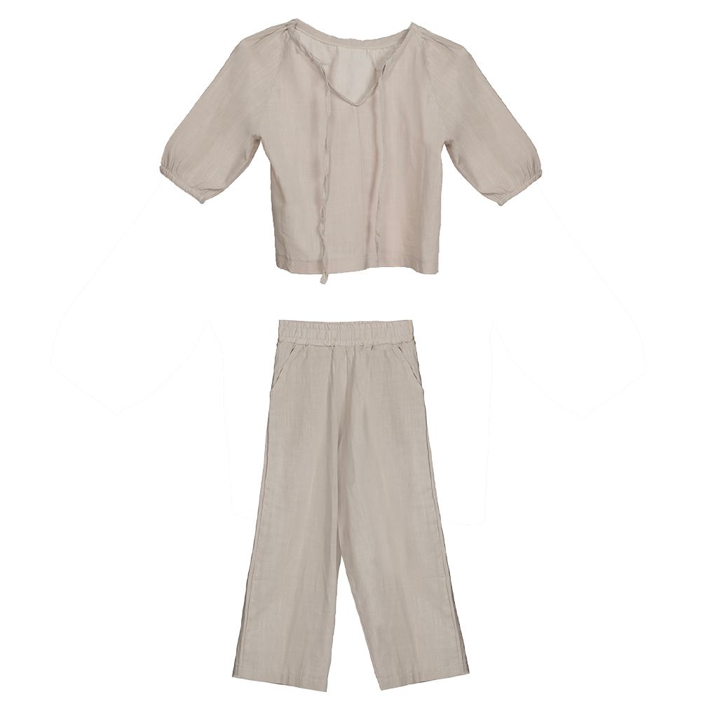 Litlhood - 2pc-Set - All Natural Girl's Shirt & Pants - Beige