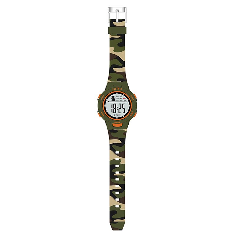 Astro - Digital Display And Polyurethane Strap Watch - Green Camo