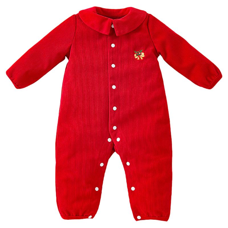 Sugar Rush - Christmas Solid Regular Romper - Red