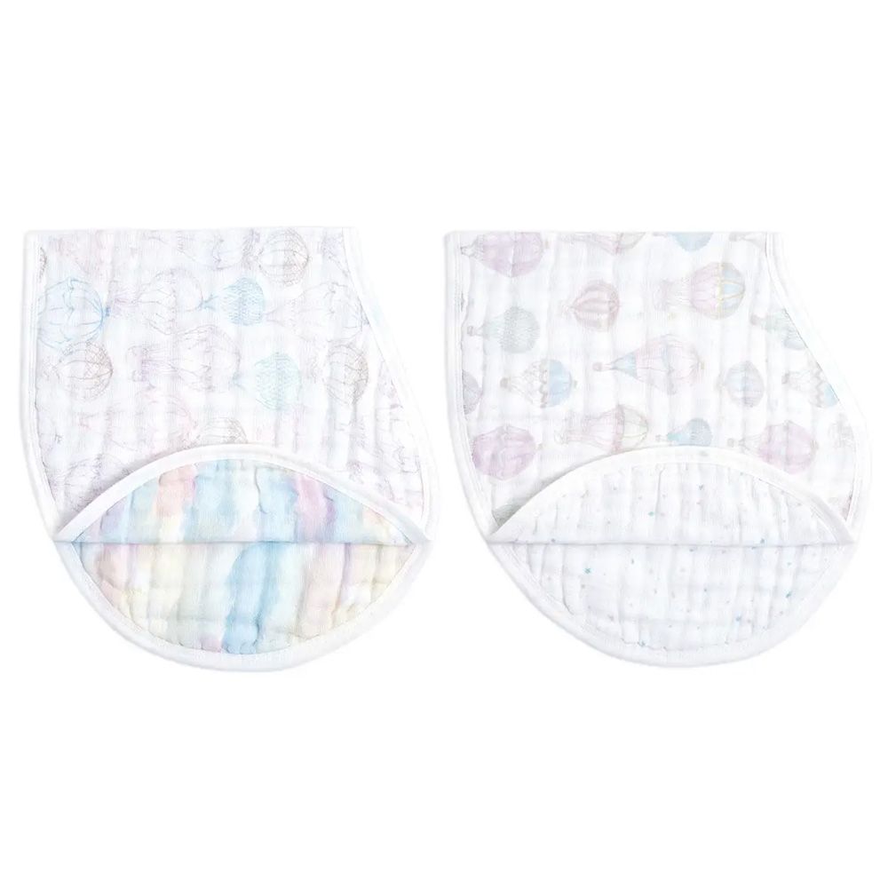 Aden + Anais - Organic Cotton Burpy Bibs - Above The Clouds - 2pcs