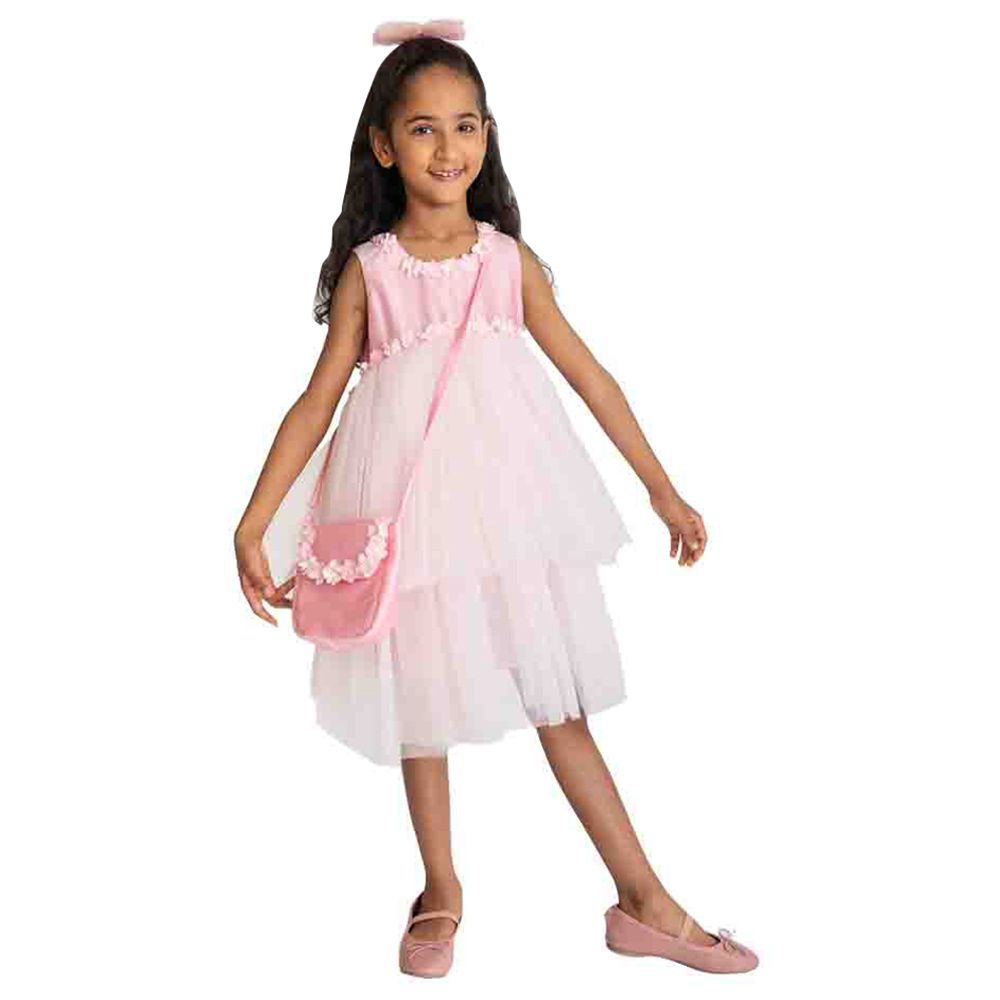 A Little Fable - 2Pc-Set - Dreamy Flower Dress & Doll - Pink