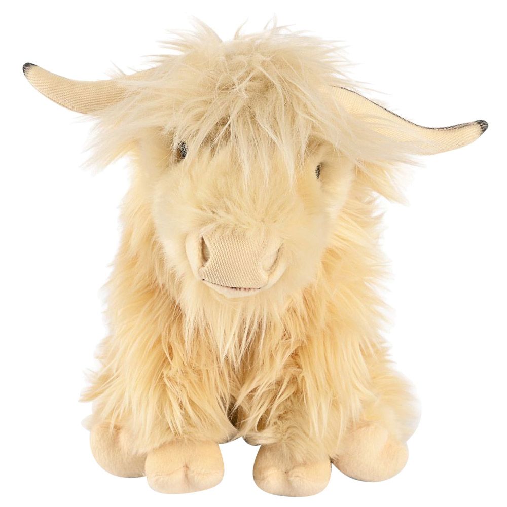 Living Nature - Highland Cow Plush Toy With Sound - White