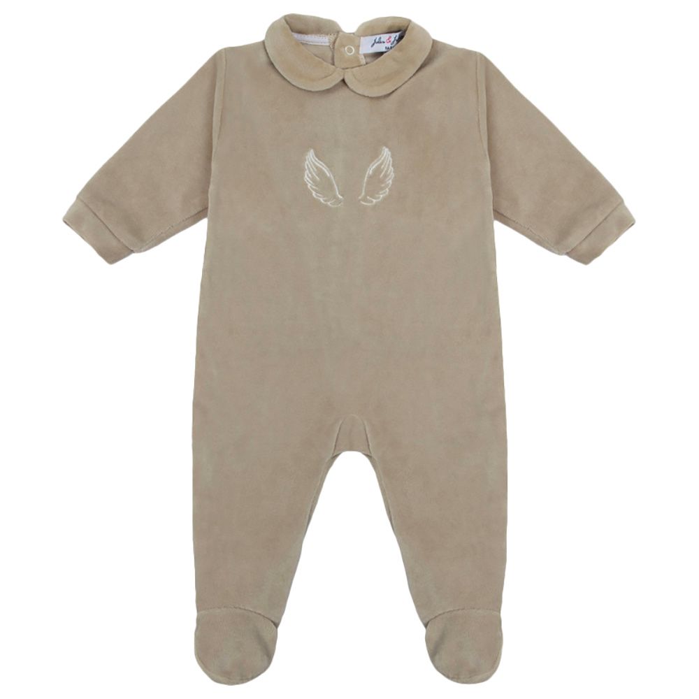 Jules & Juliette - Angelic Baby Footed Sleepsuit - Beige