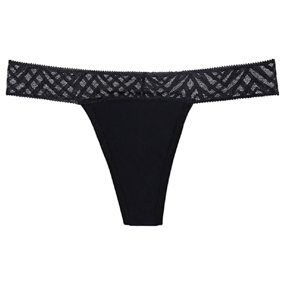 Bodi Fresh - Thong Period Protection Underwear - Black