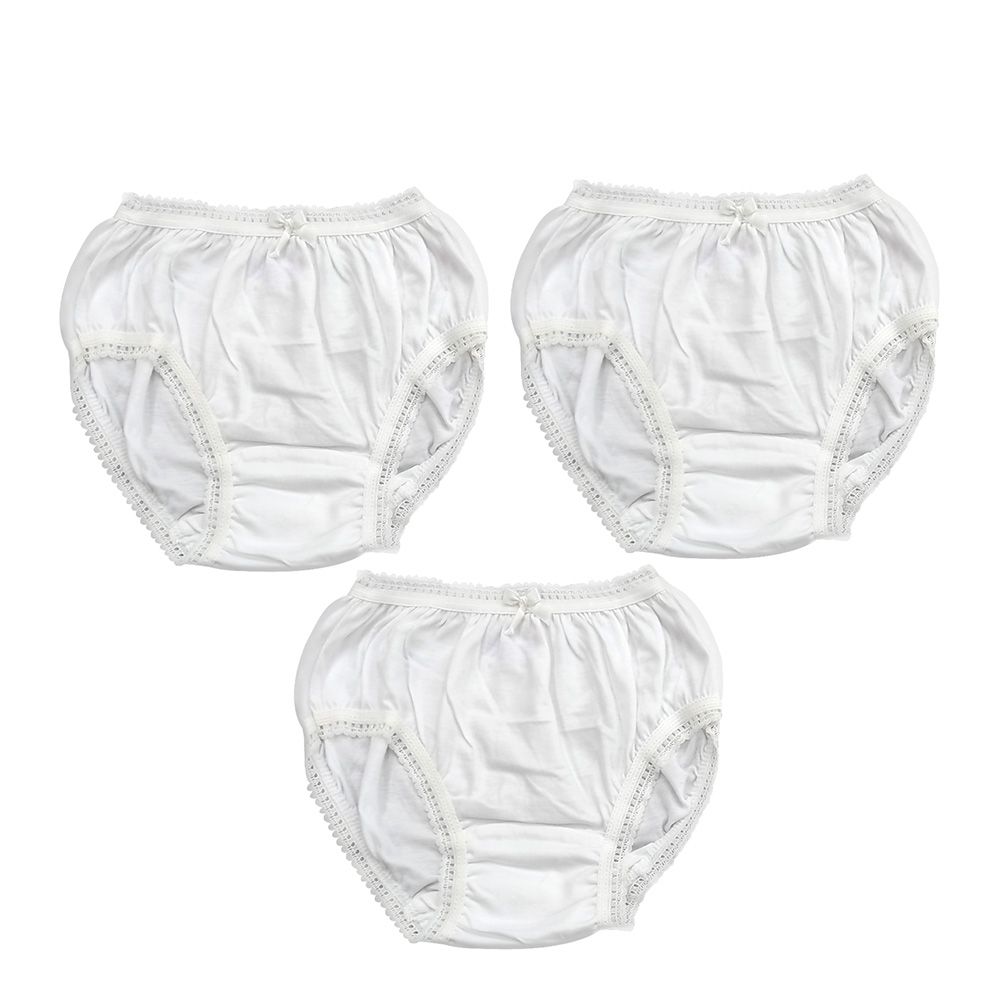 Smart Baby - 3pc-Set - Baby Girl Plain Briefs - White