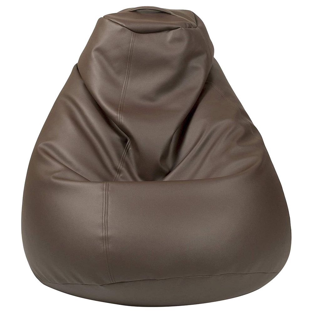 Home Canvas - Faux Leather Water Resistant Bean Bag - XXL - Dark Brown