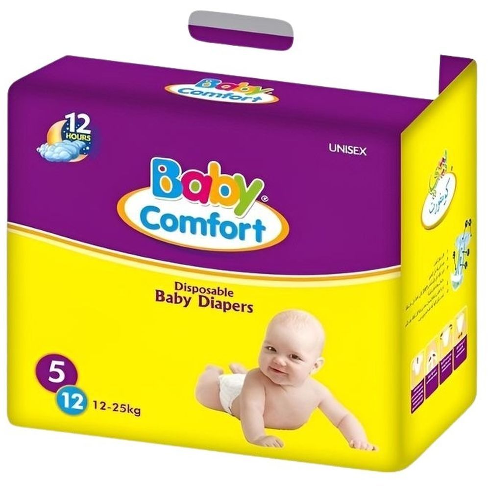 Baby Comfort - Baby Diapers - Size 5 XL - 12-25 kg - Pack of 8 - 96 Pcs