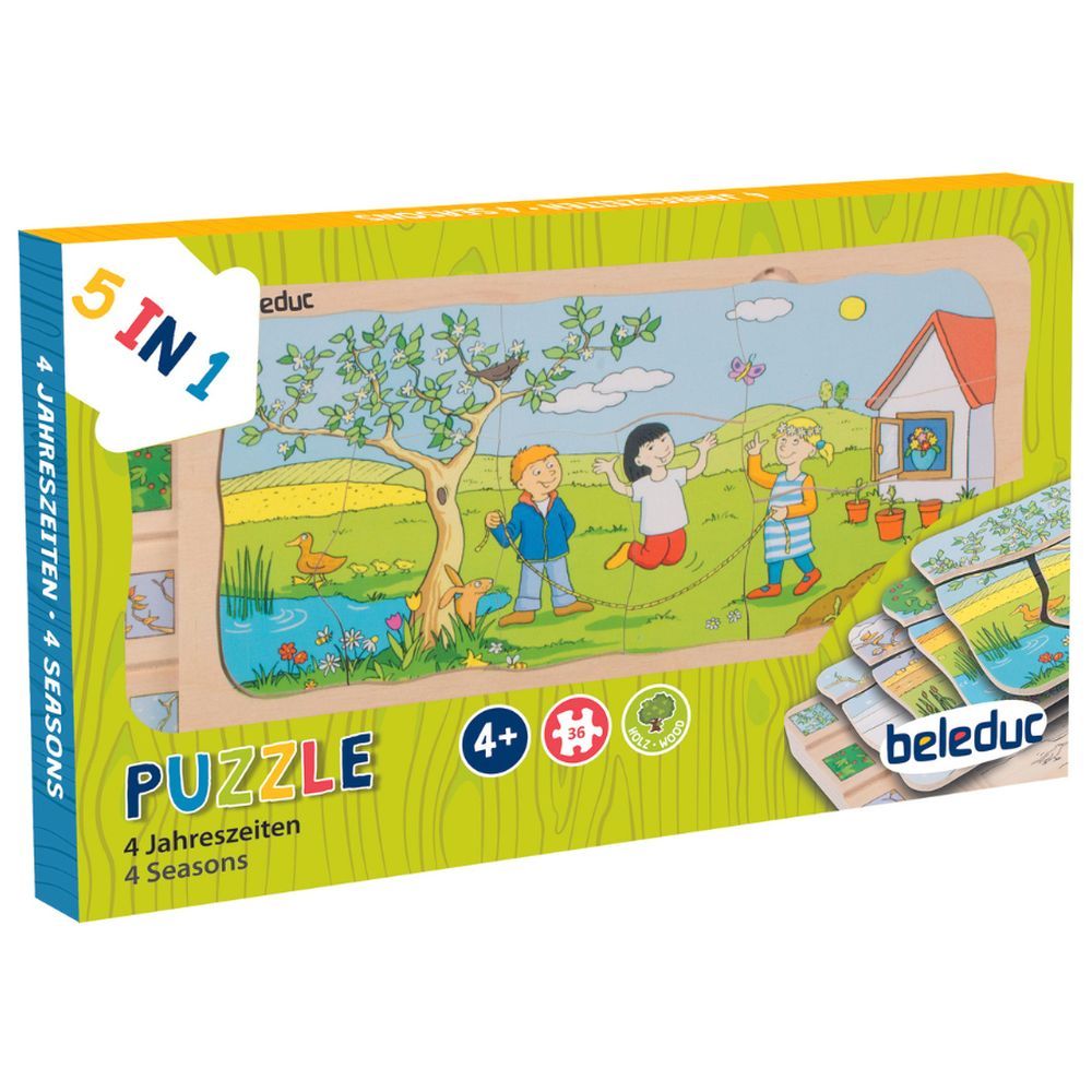 Beleduc - 5-In-1 Layer Puzzle - 4 Seasons - 36pcs