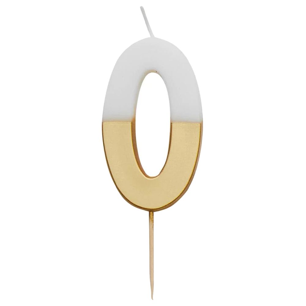 Talking Tables - We Heart Birthdays Number Candle 0 - Gold