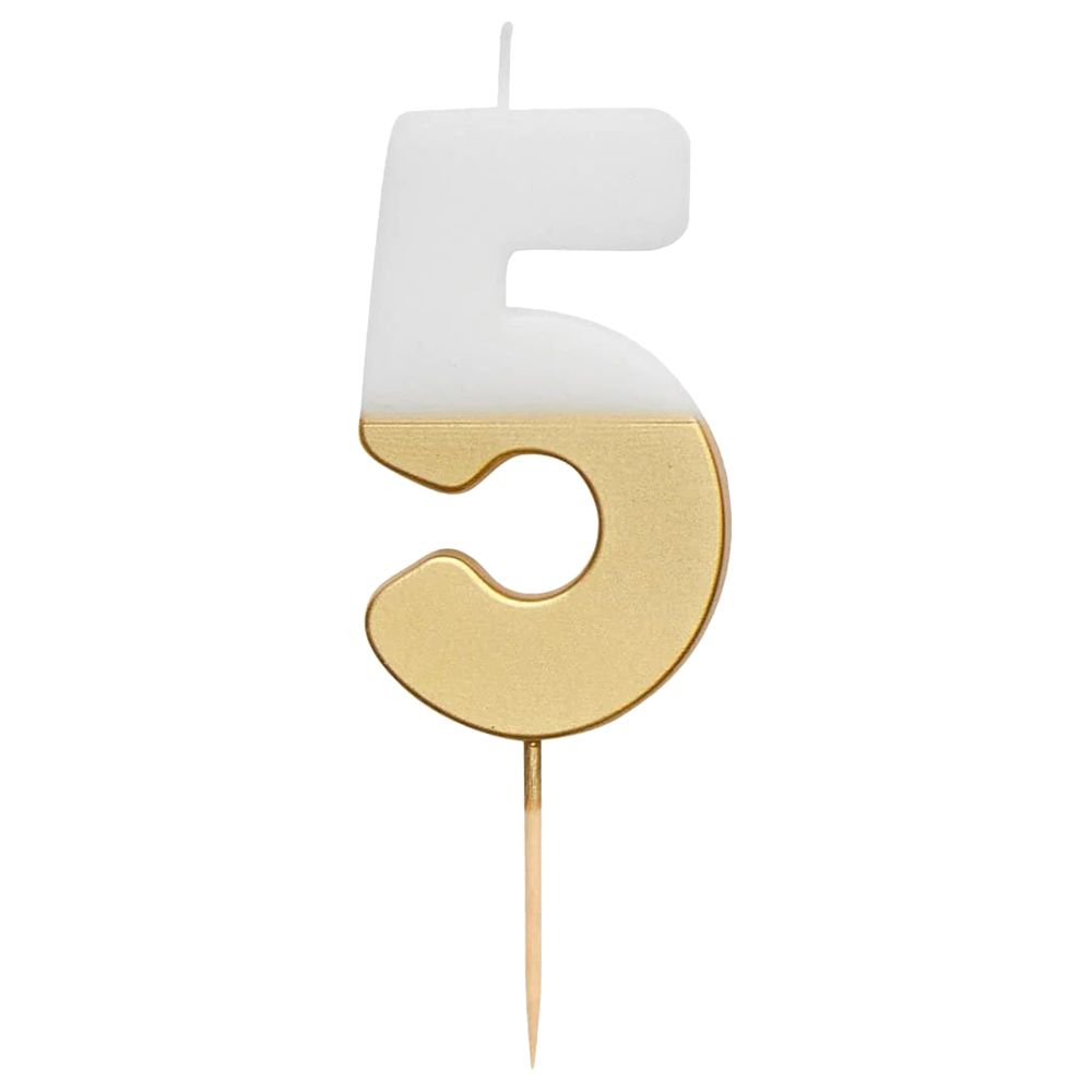 Talking Tables - We Heart Birthdays Number Candle 5 - Gold