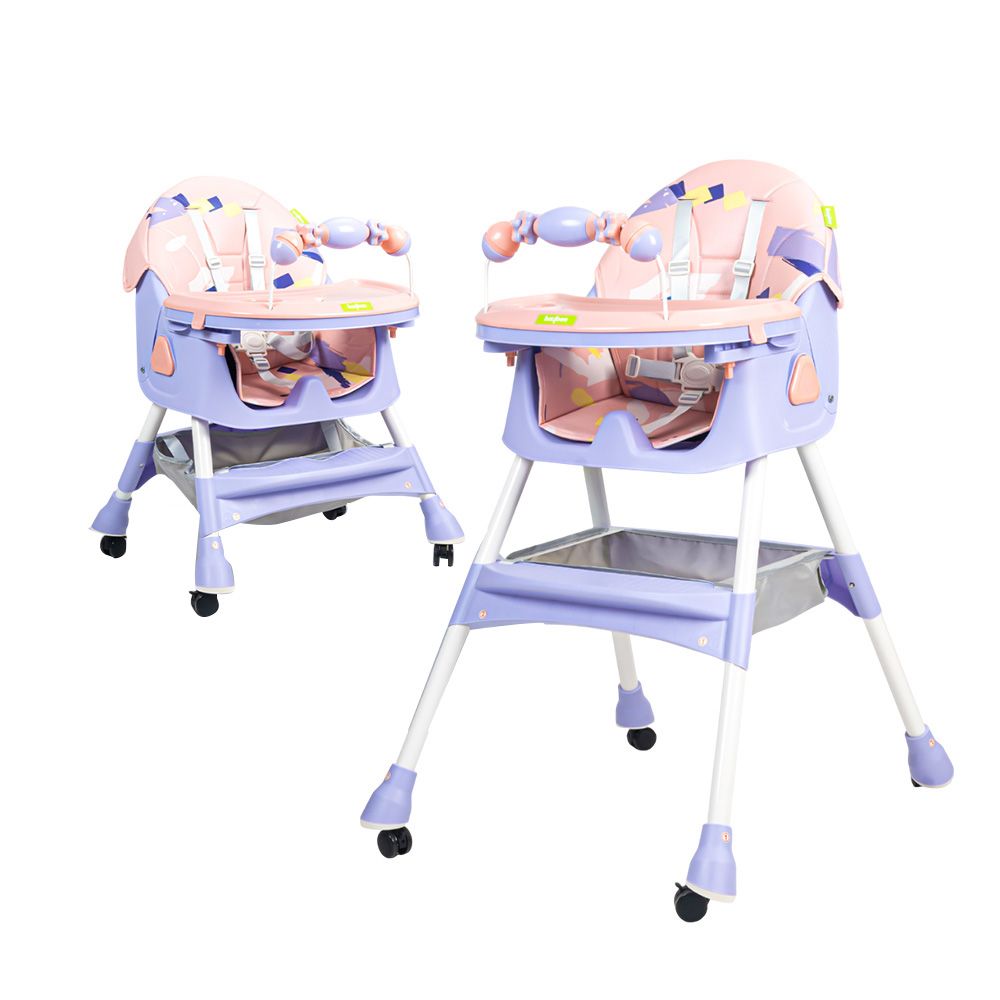 Baybee - 3-In-1 Fiora Convertible Baby High Chair - Pink