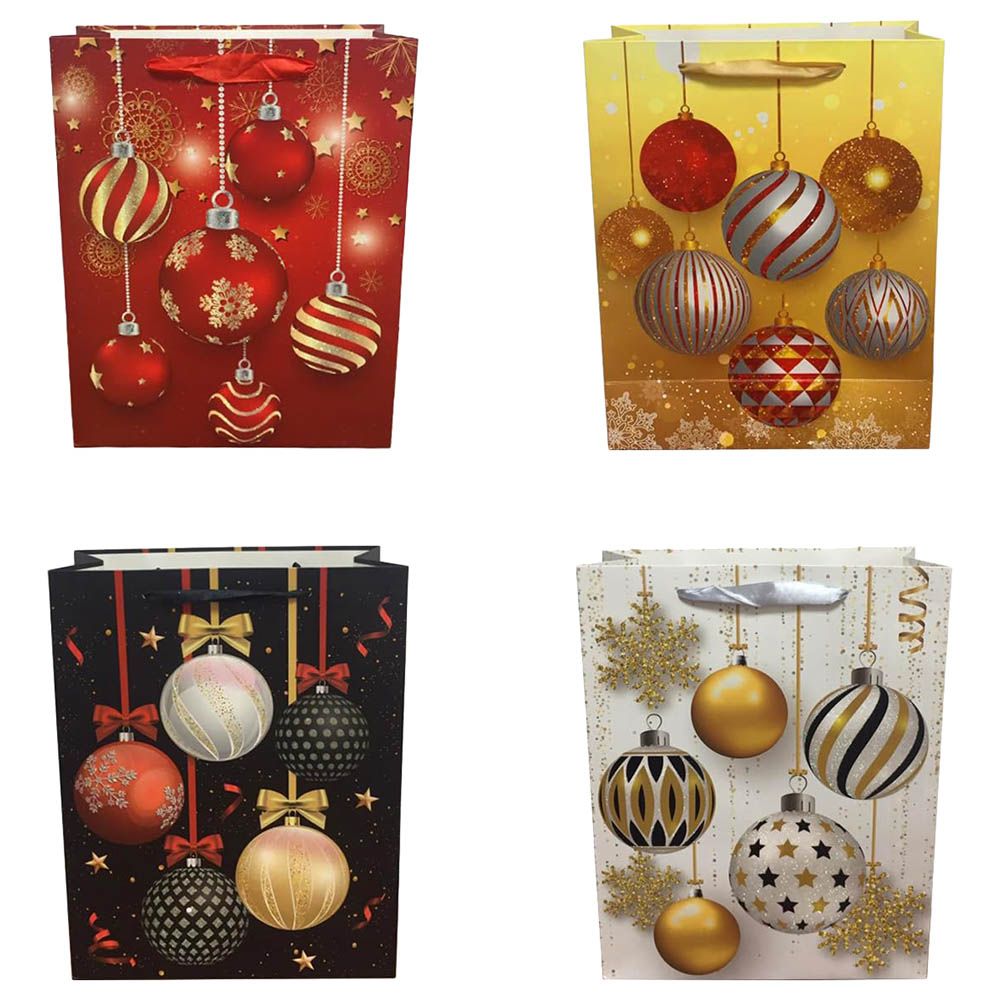 Brain Giggles - Bauble Printed Christmas Gift Bag - 12pcs - 31x42x12 Cm